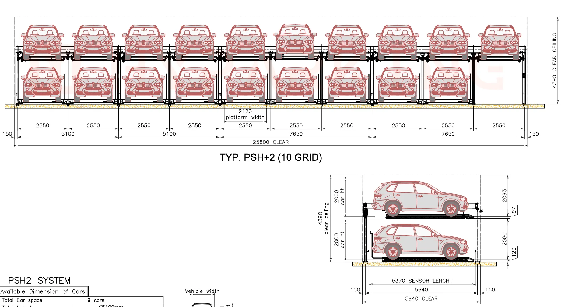 Automated parking system CAD layout